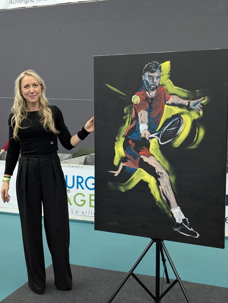 toile réalisée en live painting en direct pendant l'événement